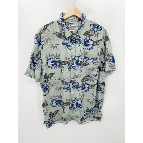Lucky Brand Mens Hawaiian Tropical Button Front Shirt Size XL Blue Vacay Cruise - Picture 1 of 9